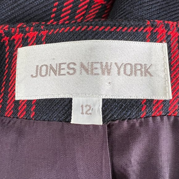 Vintage Long Plaid Oversized Blazer Jacket Coat Trench Peacoat Preppy Academia - Picture 5 of 7